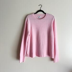 J. Crew Pink Extra Soft Wool Blend Crewneck Pullover Sweater Large Preppy